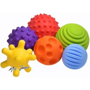 Mrs. Jones Babysensorische ballen multi-getextureerd motoriekspeelgoed - vanaf 0 3 6 8 maanden, grijpbal voor baby's massageballen Pekip speelgoed .