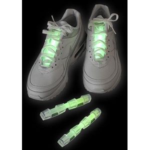 Neon glow lichtgevende schoenverlichting - groen -2x stuks - Kinderen/Volwassenen/Halloween