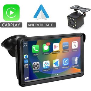 Netonic Multimedia CarPlay Scherm - Draadloze CarPlay Dongle geschikt voor Apple en Android - Geschikt voor Auto Radiosystemen - Draadloos CarPlay Gemak - Universeel Wifi Video Speler - Met Camera