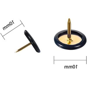 Push Pins tekenpinnen - 100 stuks (zwart 10 x 10 mm) met plastic koppen