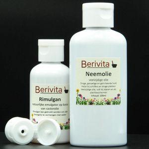 Neemolie 100ml PUUR & Emulgator Rimulgan 50ml - Voor mengen Neem Olie - Makkelijk Mixen voor Neemspray of Neemoplossing