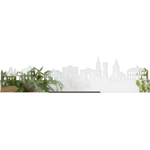 Standing Skyline Woerden Spiegel - 60 cm - Woondecoratie design - Decoratie om neer te zetten en om op te hangen - Meer steden beschikbaar - Cadeau voor hem - Cadeau voor haar - Jubileum - Verjaardag - Housewarming - Interieur - WoodWideCities