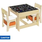 LooMar Kindertafel – Kinderbureau – Kindertafel met stoeltjes – Kindertafel en stoeltjes – Peuter tafel en stoel – Kindertafeltje met 2 stoeltjes
