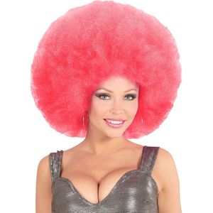 Afro pruik roze - Roze disco pruik - Diva pruik
