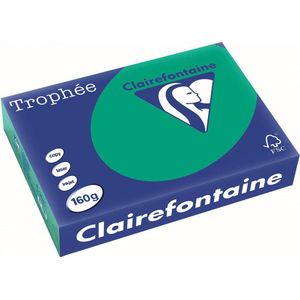 Clairefontaine Trophée Intens, gekleurd papier, A4, 160 g, 250 vel, dennengroen 4 stuks