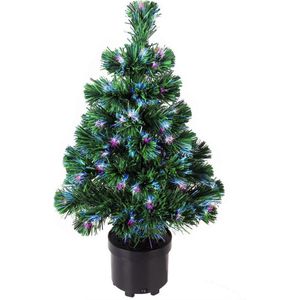 Kunstkerstboom - 65 x 35 cm - groen - met verlichting