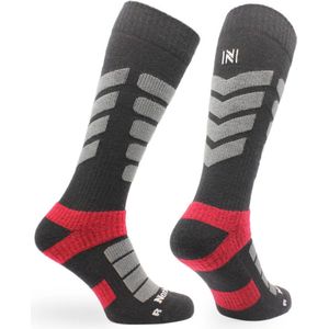 Norfolk Compressie Skisokken - 50% Merino Wol Skisokken - Anti Kramp - Anti Blaren - Verbetert de Bloedcirculatie - Thermoregulatie - Warm en Sneldrogend - Zwart - Maat 43-46 - Snowbird