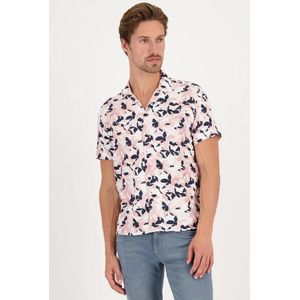 Gabbiano Overhemd Open Kraag Overhemd Met Floral Print 334931 719 Dusty Coral Mannen Maat - S