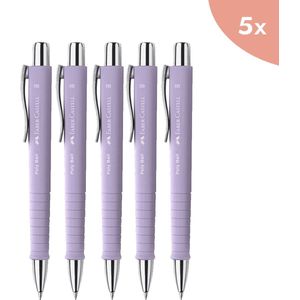 5x Faber Castell Balpen Faber Castell Polyball XB sweet lilac