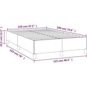 vidaXL - Bedframe - fluweel - donkergrijs - 120x190 - cm