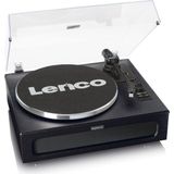 Lenco LS-430BK - Platenspeler met Bluetooth - 4 ingebouwde Speakers - Audio Technica Naald - Zwart
