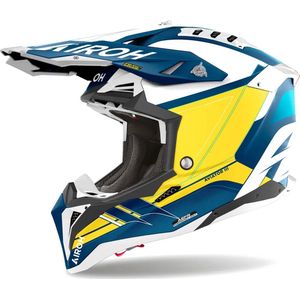 Airoh Helm Aviator 3 AMS² Saber mat blauw wit geel L