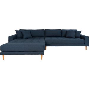 Hoekbank Milo Lounge Sofa Links Donker Blauw