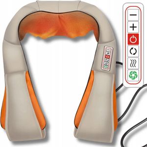 Kraftverdia®-Shiatsu Massage kussen - Elektrisch Nekmassage Apparaat - Massage Apparaten - Nek en Schouder Massage Apparaat-Infrarood Verwarmde 4D - 6 Standen - Beige