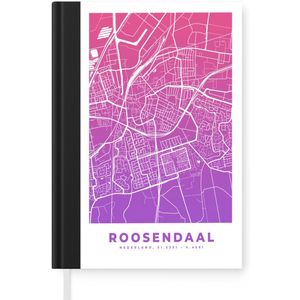 Notitieboek - Schrijfboek - Stadskaart - Roosendaal - Paars - Notitieboekje klein - A5 formaat - Schrijfblok - Plattegrond
