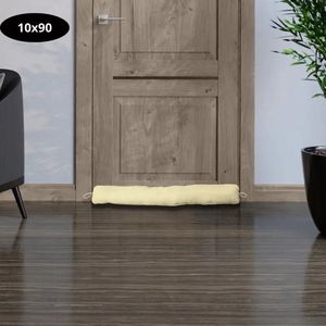 Livano Tochtstrip - Tochthond - Windstopper - Deurborstel - Tochtband - Tochtstopper - Tochtkussen - Kussen Voor Deur - Draft Stopper - Beige - L/XL