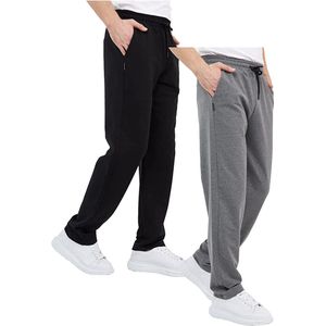 Comeor Joggingbroek heren 2pack - zwart/donker grijs - L - trainingsbroek heren - Lange sportbroek