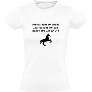 Paardrijden | Dames T-shirt |  paard | manege | dierendag | dier | pony | Wit
