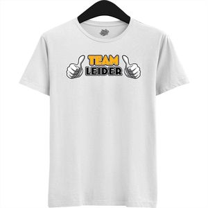 Team Leider | Vrijgezellenfeest Cadeau Man / Vrouw - Bride / Groom To Be Bachelor Party - Grappig Bruiloft Bruid / Bruidegom shirt - T-Shirt - Unisex - Wit - Maat S