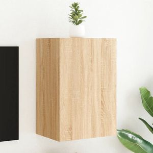 vidaXL Tv-wandmeubel - Sonoma Eiken - 40,5x30x60 cm Tv-wandmeubel - Zwevend Tv-meubel - Opbergruimte - Woonkamer Meubilair - Eiken Kleurig