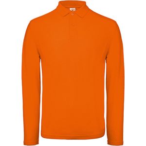 Men's Long Sleeve Polo 'ID.001' Oranje B&C Collectie maat 4XL