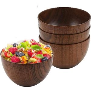 Creatieve-eenvoudige Bodemloze Houten Schaal - Set van 4 - Voor Restaurants en Hotels