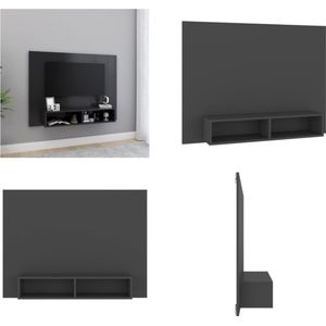 vidaXL Tv-wandmeubel 120x23-5x90 cm spaanplaat grijs - Tv-wandmeubel - Tv-wandmeubels - Tv-wandkast - Tv-wandkasten