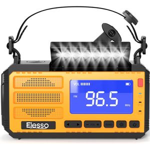 Noodradio - Opwindbare radio - Noodradio dynamo solar - Noodradio opwindbaar - Noodradio zaklamp/Powerbank - Survival radio -