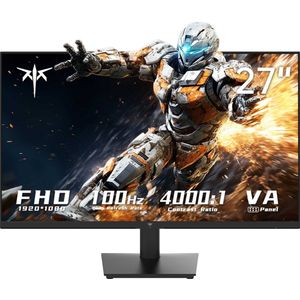 KTC H27V13 27-inch Gaming Monitor, 1920x1080 FHD 16:9 VA Paneel, 100Hz Refresh Rate, 4000:1 Contrast Ratio, 106% sRGB HDR10 8ms Reactietijd, Laag Blauw Licht, FreeSync & G-Sync Compatibel, HDMI VGA Audio Out