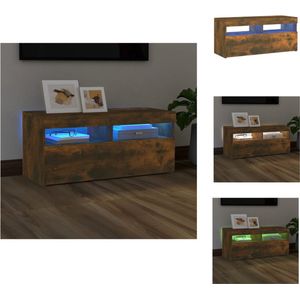 vidaXL TV-meubel LED-verlichting - gerookt eiken - 90 x 35 x 40 cm - praktisch materiaal - Kast