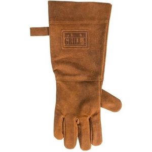 Leren Handschoen Barbecue Licht Bruin / Cognac | BBQ Lederen Handschoen Rechts | Vaderdag Kados | Hittebestendige BBQ & Oven handschoen – Extra groot voor betere bescherming | Gevoerd |