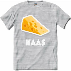 Kaas - grappig verjaardag kleding cadeau - eten teksten - T-Shirt - Heren - Donker Grijs - Gemêleerd - Maat L