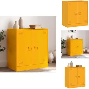 vidaXL Dressoir - Dressoirs - Opbergkast - Wandkast - Dressoir 67x39x73 cm staal mosterdgeel