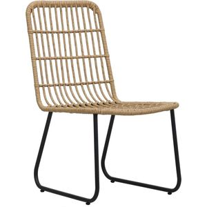 vidaXL Tuinstoelen - Poly Rattan - 2 stuks - Eikenkleurig Poly Rattan Meubels - Tuinset - Buitenstedeuren - Lounge Stoel - Eetkamerstoelen