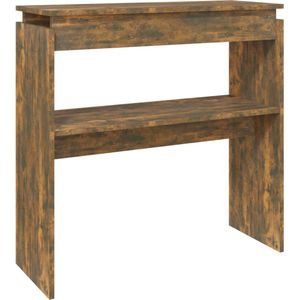 vidaXL - Wandtafel - 80x30x80 - cm - bewerkt - hout - gerookt - eikenkleurig