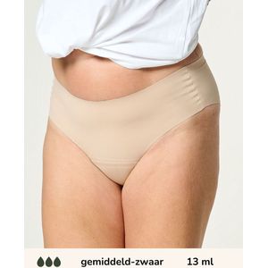 Moodies menstruatie ondergoed - Hiphugger - gemiddeld/zwaar kruisje - maat S - beige