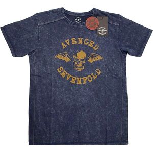 Avenged Sevenfold - Logo Heren T-shirt - M - Blauw