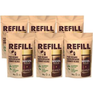 Nescafé Gold Refill-verpakking oploskoffie - 6 zakken x 150g - Voordeelverpakking