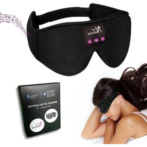 Zwart bluetooth nachtmasker voor slaap en ontspanning - verstelbare hoofdtelefoon voor meditatie hypnose reizen - 100% verduisterend en zacht cadeau voor mannen