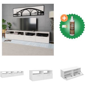 vidaXL Tv-meubel 95x35x36 cm spaanplaat wit 2 st - Kast - Inclusief Houtreiniger en verfrisser