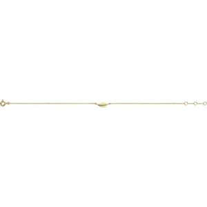 New Bling Goud 9NBG 0079 14 karaat gouden armband 16,5+1+1 cm - Veer 7x3 mm - Goud