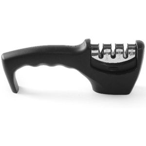 Hendi Messenslijper Professional - Veilige Messenslijper Doortrekslijper - Ergonomische Greep - 3 Verschillende Slijpkoppen - Anti-Slip - RVS