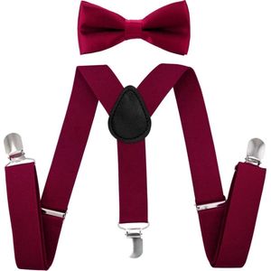 CHPN - Bretels - Bretels voor kinderen - Kinderbretels & Vlinderstrik - Bordeaux Rood - 1-4 jaar - Bretels - Speciaal voor kinderen - Kerst outfit