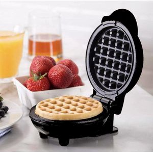 Goodware Mini Wafelijzer - Wafelmaker - Non-Stick - Mini Waffle Maker - Zwart