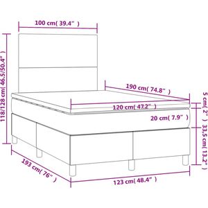 vidaXL-Boxspring-met-matras-stof-donkerbruin-120x190-cm