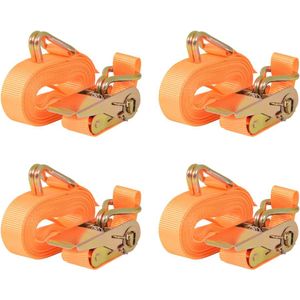vidaXL Spanbanden 0,4 ton 6mx25mm oranje 4 st