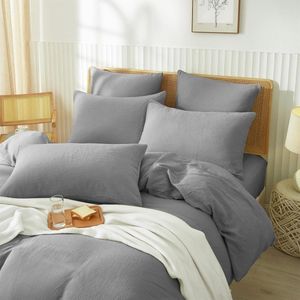 Goodivery ® Zachte en Ademende Katoenen Dubbel Mousseline Beddengoed Set met Rits en Kussenslopen