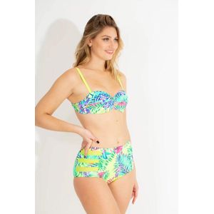 Bikini Set 2 delig- Nieuw Collectie Dames Badmode&Bikini- High Waist beugel Push up Bikini VC714- Fluorescerend geel- Maat 42