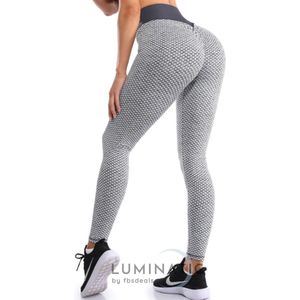 TikTok Legging - Sportlegging Dames - Squat Proof en Fitness Legging - Yoga Legging - High Waist Sport Legging - Anti Cellulite - Shapewear Dames - Push Up - Butt Lifter - Sportkleding Dames | Luminatic�® | Grijs | XL