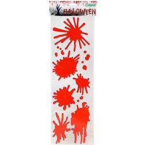 Horror/halloween raamsticker - Bloederige vlekken en spetters - 46 x 13 cm - Feestartikelen/versiering